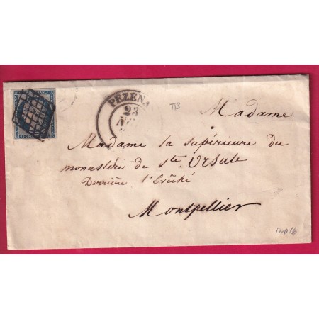 N°4 GRILLE PEZENAS HERAULT CAD TYPE 13 POUR MONTPELLIER 1850 LETTRE