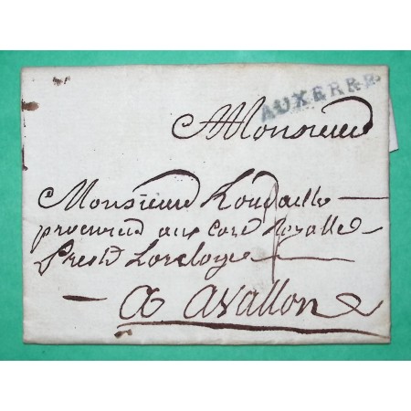 MARQUE AUXERRE BLEU YONNE POUR AVALLON LN N°6 1781 INDICE 14