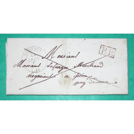 CAD TYPE 14 LEMPDES HAUTE LOIRE PP PORT PAYE POUR ISSOIRE PUY DE DOME 1839