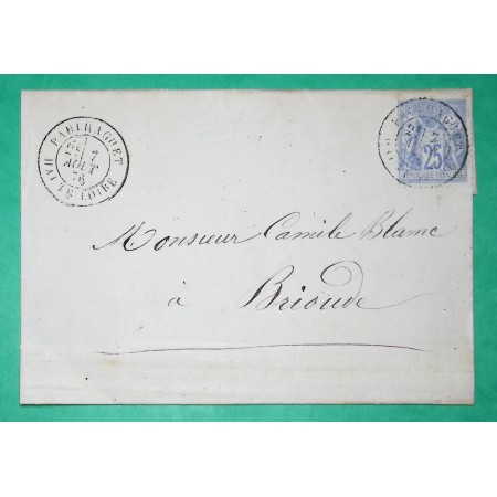 N°68 SAGE 25C TYPE I CAD TYPE 18 PAULHAGUET HAUTE LOIRE POUR BRIOUDE 1876