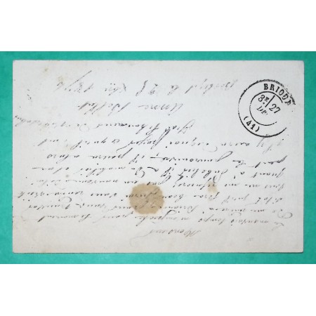 N°55 CARTE PRECURSEUR GC 835 LA CHAISE DIEU HAUTE LOIRE POUR BRIOUDE 1874