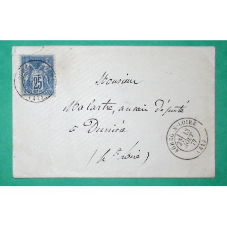 N°78 SAGE CAD TYPE 17 AUREC SUR LOIRE HAUTE LOIRE POUR DUNIERE 1877