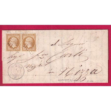 N°13 PAIRE PC 4235 SOSPELLO SOSPEL ALPES MARITIMES 2 OCT 1861 DANS LES PREMIERS JOURS DU PC LETTRE