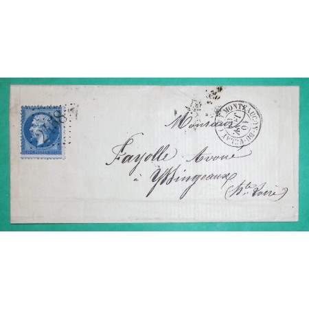 N°22 GC 2458 MONTFAUCON DU VELAY HAUTE LOIRE POUR YSSINGEAUX 1864
