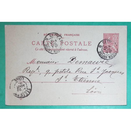 ENTIER MOUCHON AMBULANT JOUR CETTE A TARASCON RAPIDE DEPART MONTPELLIER HERAULT 1901