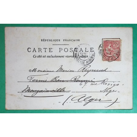 N°124 MOUCHON CAD BATEAU A VAPEUR MARSEILLE ALGER CARTE POSTALE 1903