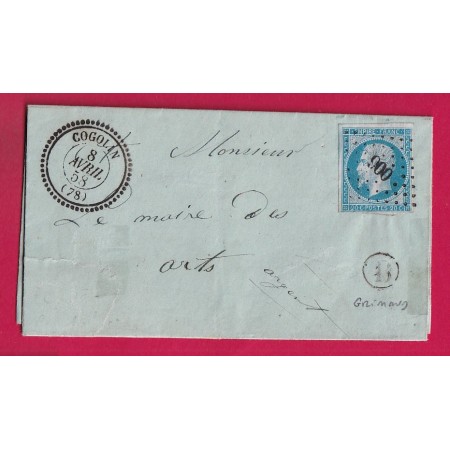 N°14 PC 900 COGOLIN VAR CAD TYPE 22 BOITE RURALE B GRIMAUD POUR LES ARCS SUR ARGENS LETTRE