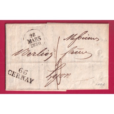 MARQUE 66 CERNAY HAUT RHIN 1830 POUR LYON INDICE 11 LETTRE