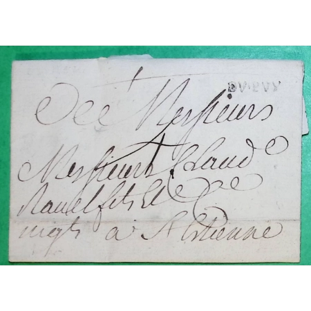 MARQUE DU PUY LE PUY EN VELAY HAUTE LOIRE POUR ST ETIENNE LOIRE 1767 LN N°3 LETTRE COVER FRANCE