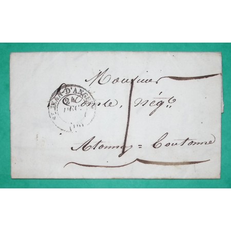 CAD TYPE 14 ST JEAN D'ANGELY CHARENTE INFERIEURE CORRESPONDANCE LOCALE TAXE 1 POUR TONNAY BOUTONNE 1838