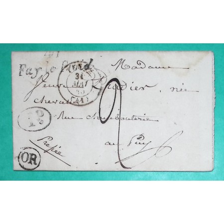 CURSIVE 41 FAY LE FROID HAUTE LOIRE + CAD TYPE 15 TENCE DECIME + OR ST FRONT POUR LE PUY EN VELAY 1845