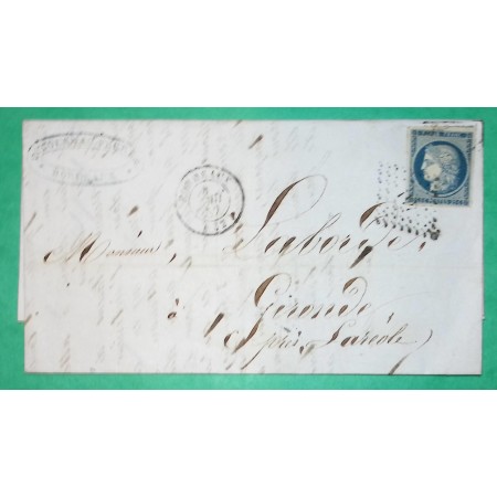 N°4 PC 441 BORDEAUX GIRONDE POUR LA REOLE 1852