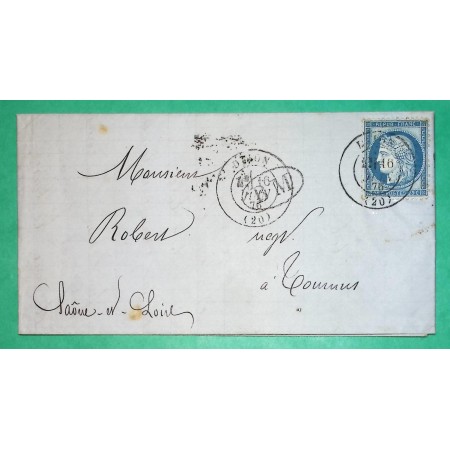 N°60C BM BOITE MOBILE DIJON COTE D'OR DEPART GILLY POUR TOURNUS SAONE ET LOIRE 1876