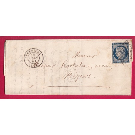 N°4 GRILLE BEDARIEUX HERAULT POUR BEZIERS 10 JUIN 1851