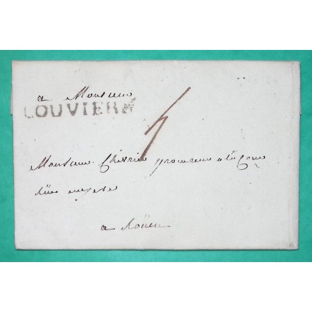 MARQUE LOUVIERS EURE POUR ROUEN SEINE INFERIEURE LN N°1 1782