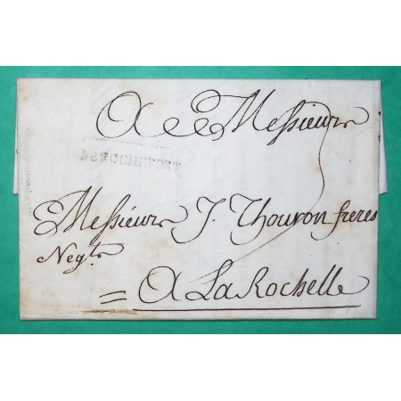 MARQUE DE ROCHEFORT CHARENTE INFERIEURE POUR LA ROCHELLE LN N°4 1757
