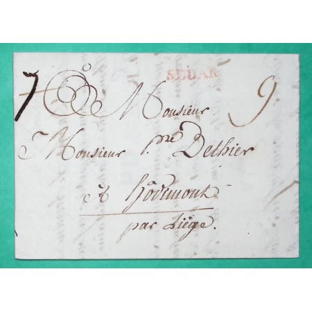 MARQUE SEDAN ROUGE ARDENNES POUR LIEGE BELGIQUE LN N°7 1787