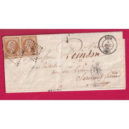 N°13 PAIRE TTB PC 2679 RIOM PUY DE DOME POUR CLERMONT FERRAND LETTRE