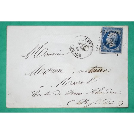 N°14 PC 2350 OUCQUES LOIR ET CHER POUR MUROL PUY DE DOME 1857