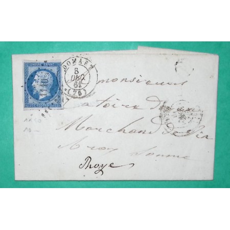 N°14B PC 1110 DOMART SOMME BOITE RURALE E CANAPLES POUR ROYE 1861