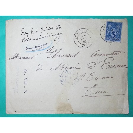 N°90 SAGE CAD TYPE 17 LE FIDELAIRE EURE POUR EVREUX 1883