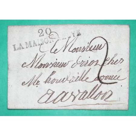 MARQUE 20 LA MAISON NEUVE COTE D'OR DEPART NAN SOUS THIL POUR AVALLON YONNE 50x11 1828