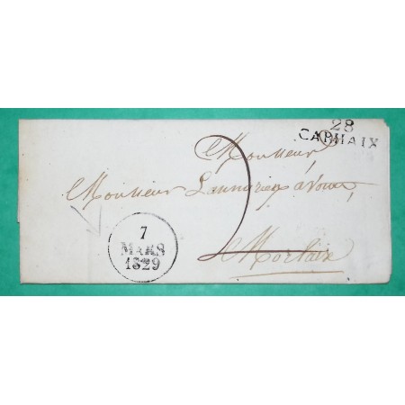 MARQUE 28 CARHAIX FINISTERE POUR MORLAIX 27x9 1829