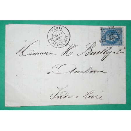 N°29 ETOILE DE PARIS N°33 BOULEVARD DE L'HOPITAL POUR AMBOISE INDRE ET LOIRE 1870