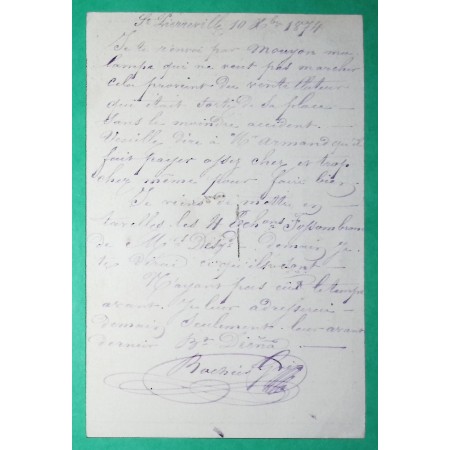 N°55 CARTE PRECURSEUR GC 3818 ST PIERREVILLE ARDECHE POUR AUBENAS 1874