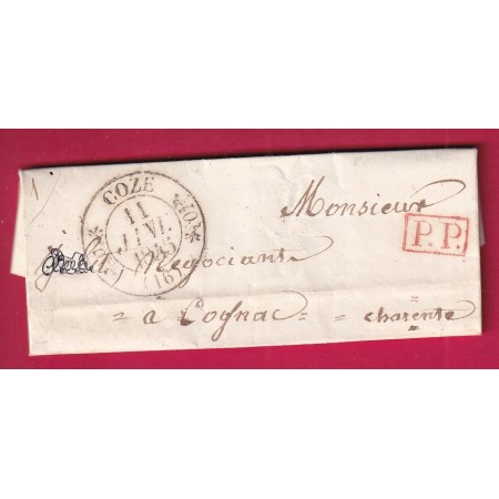 CAD TYPE 11 COZE CHARENTE INFERIEURE + PP ROUGE POUR COGNAC INDICE 10 LETTRE