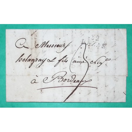 MARQUE 32 BAZAS GIRONDE DEPART FORGES DE CASTELNAU POUR BORDEAUX 24x11 1825