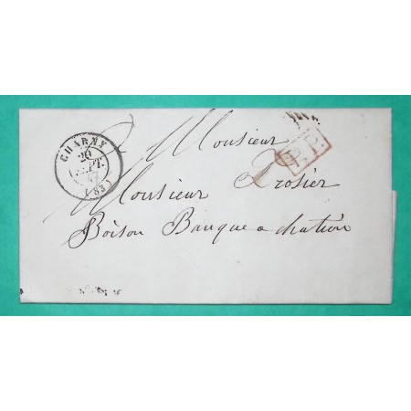 CAD TYPE 15 CHARNY YONNE PP PORT PAYE POUR CHATILLON SUR LOING LOIRET 1847