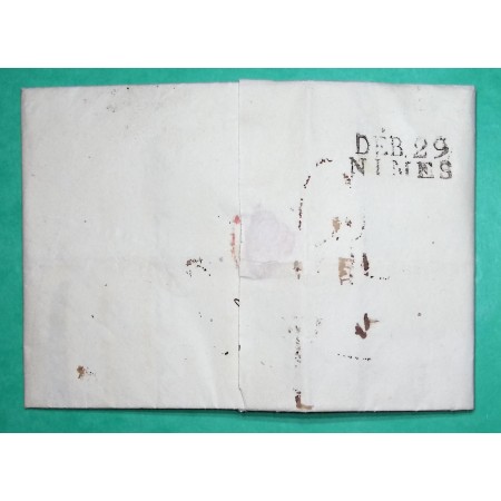 MARQUE DEBOURSE DEB. 29 NIMES GARD DEPART LYON POUR ORANGE VAUCLUSE 24x9 1814