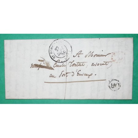 CAD TYPE 15 ST PORCHAIRE CHARENTE INFERIEURE CL CORRESPONDANCE LOCALE + OR RANSANNE POUR TAXE 1 POUR PORT D'ENVAUX