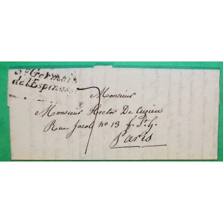 CURSIVE 88 ST GERMAIN DE L'ESPINASSE LOIRE POUR PARIS 1835 LETTRE COVER FRANCE