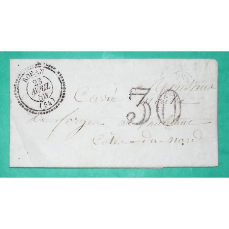 CAD TYPE 22 ROHAN MORBIHAN POUR FORGES DE VAUBLANC COTES DU NORD TAXE 30 1856