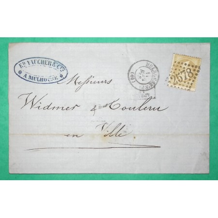 N°21 GC 2578 MULHOUSE HAUT RHIN CORRESPONDANCE LOCALE 1866