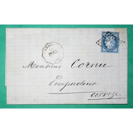 N°60A CONVOYEUR STATION LEXOS 77 ERREUR DE DEPARTEMENT 85 TARN ET GARONNE LIGNE Tse.PER POUR POMPADOUR CORREZE 1874