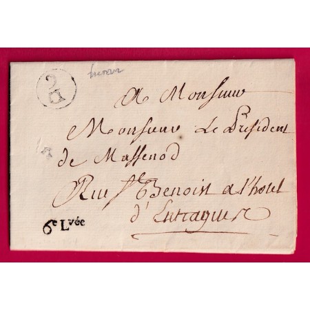 PETITE POSTE DE PARIS REMISE AU FACTEUR D6 + LEVEE 1764 SIGNE POTHION LETTRE