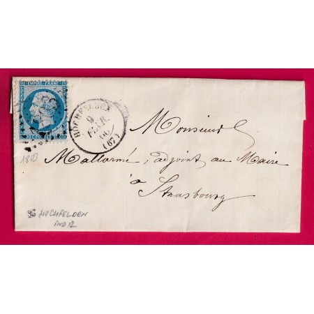 N°22 GC 1803 HOCHFELDEN BAS RHIN INDICE 12 POUR STRASBOURG LETTRE