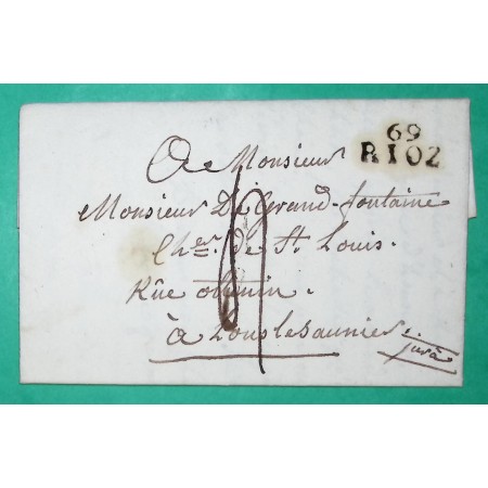 MARQUE 69 RIOZ HAUTE SAONE DEPART CHANOIS POUR LONS LE SAUNIER JURA 19x10 1824