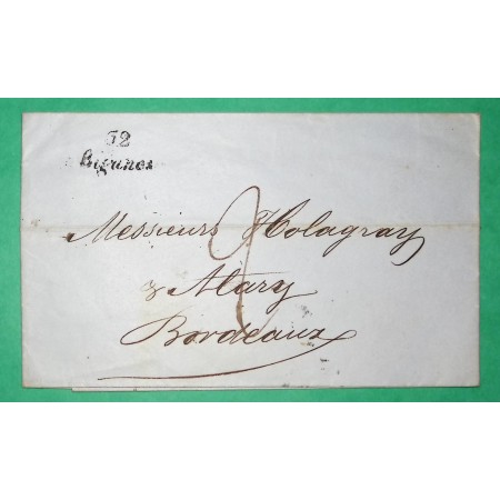 CURSIVE 32 BIGANOS GIRONDE POUR BORDEAUX 1849