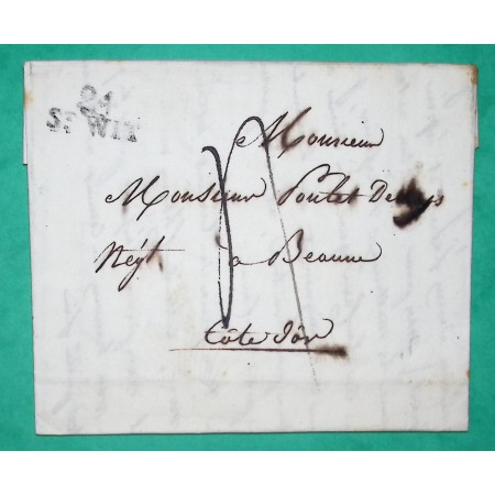 MARQUE 24 ST WIT ST VIT DOUBS DEPART FRAISANS JURA POUR BEAUNE COTE D'OR 22x10.5 1824