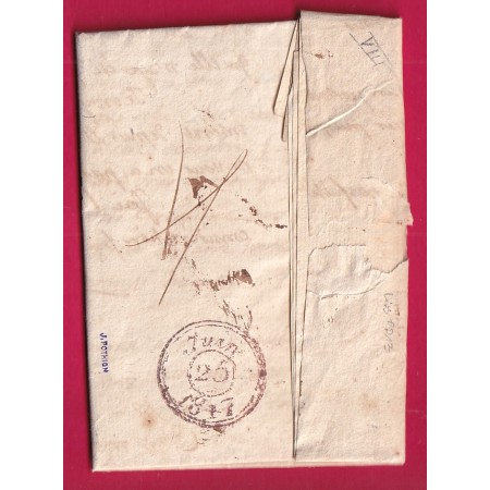 MARQUE 64 PAU ROUGE EN MANUSCRIT 1817 TEXTE LE DIRECTEUR DES CONTRIBUTIONS DIRECTS POUR PARIS LETTRE