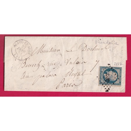 N°10 PC 2332 ORBEC EN AUGE CALVADOS POUR PARIS LETTRE