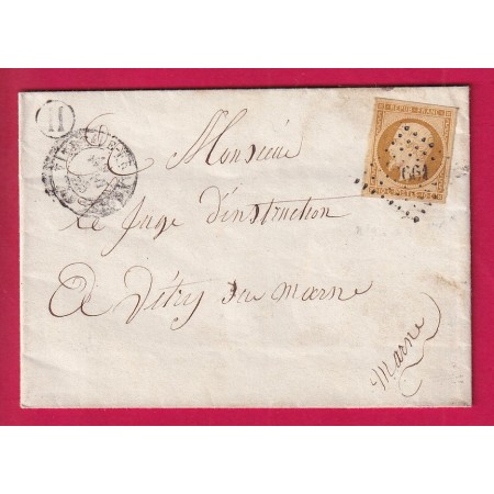 N°9 PC 661 VITRY LE FANCOIS MARNE BOITE RURALE H POUR VITR SUR MARNE LETTRE