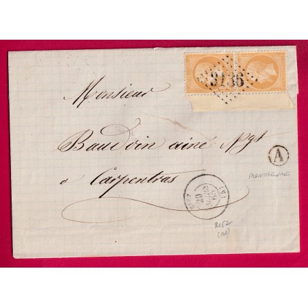 N°21 PAIRE BORD DE FEUILLE GC 3136 RIEZ BASSES ALPES BOITE RURALE A MONTAGNAC POUR CARPENTRAS LETTRE