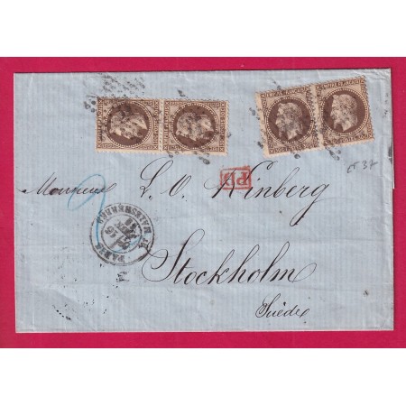 N°30 DEUX PAIRES PARIS ETOILE 37 BT MALESHERBES POUR STOCKHOLM SUEDE DOUBLE PORT LETTRE