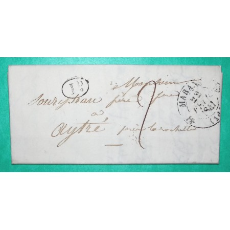 CAD TYPE 12 MARANS CHARENTE INFERIEURE DECIME RURAL ST JEAN DE LIVERSAY POUR AYTRE 1841