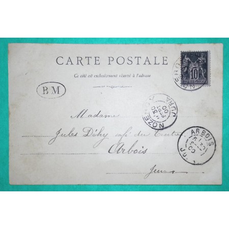 N°103 SAGE CARTE POSTALE BM BOITE MOBILE NOZEROY JURA POUR ARBOIS 1900